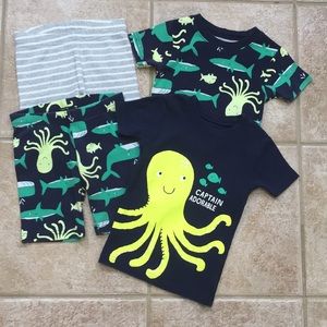 Carters Infant /& Toddler Girls Sea Life Octopus Pajamas Whale Fish Sleep Set